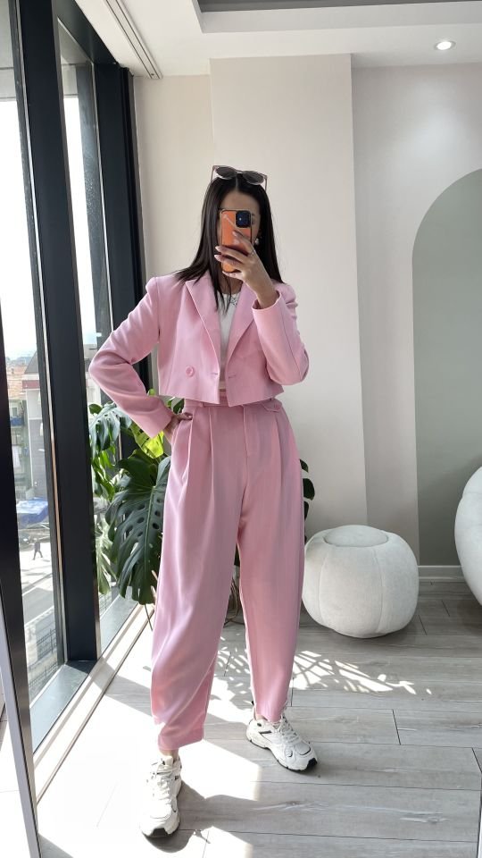 Pembe Çizgili Ceket