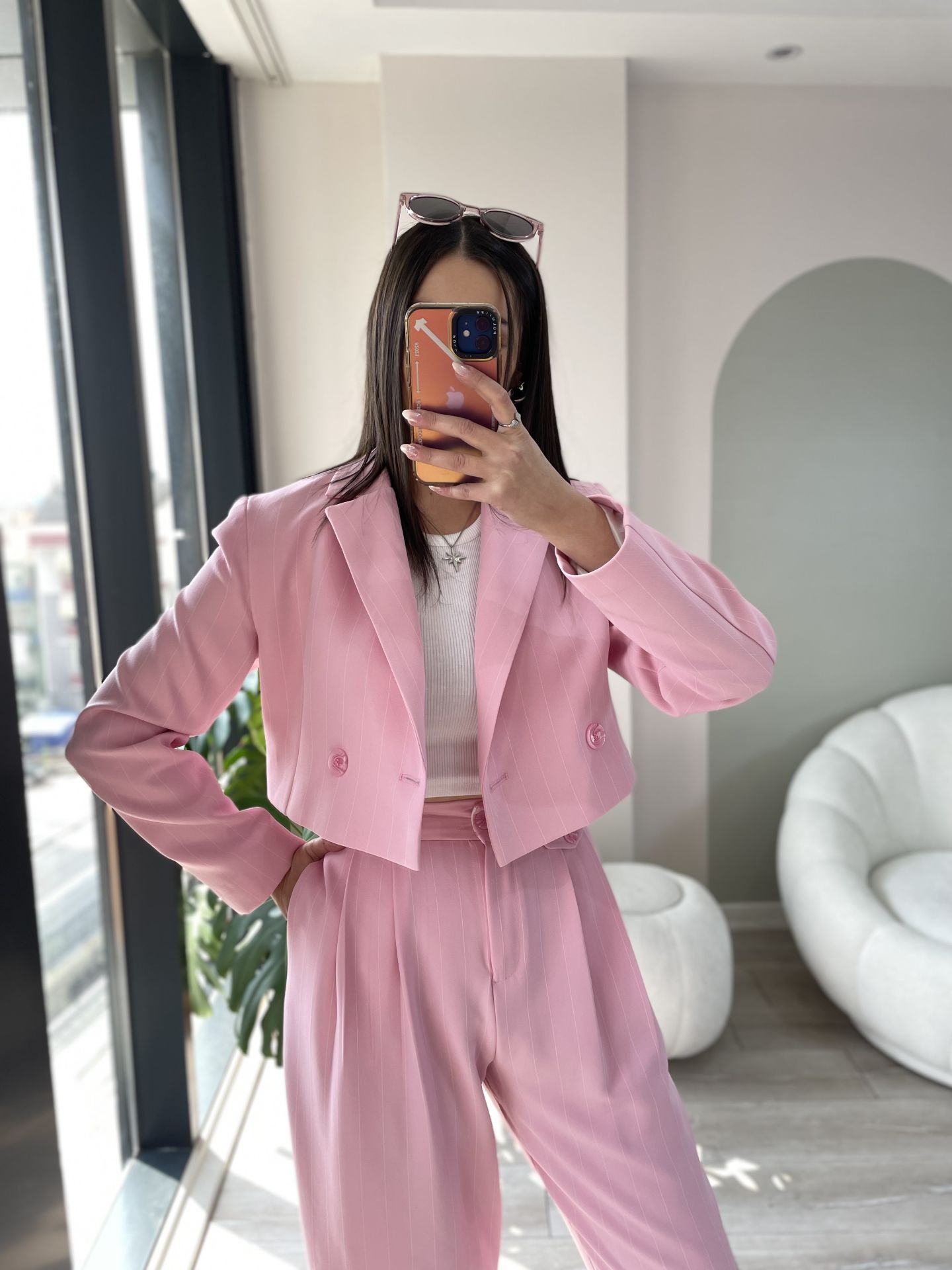 Pembe Çizgili Ceket