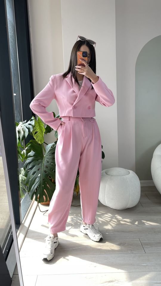 Pembe Çizgili Ceket