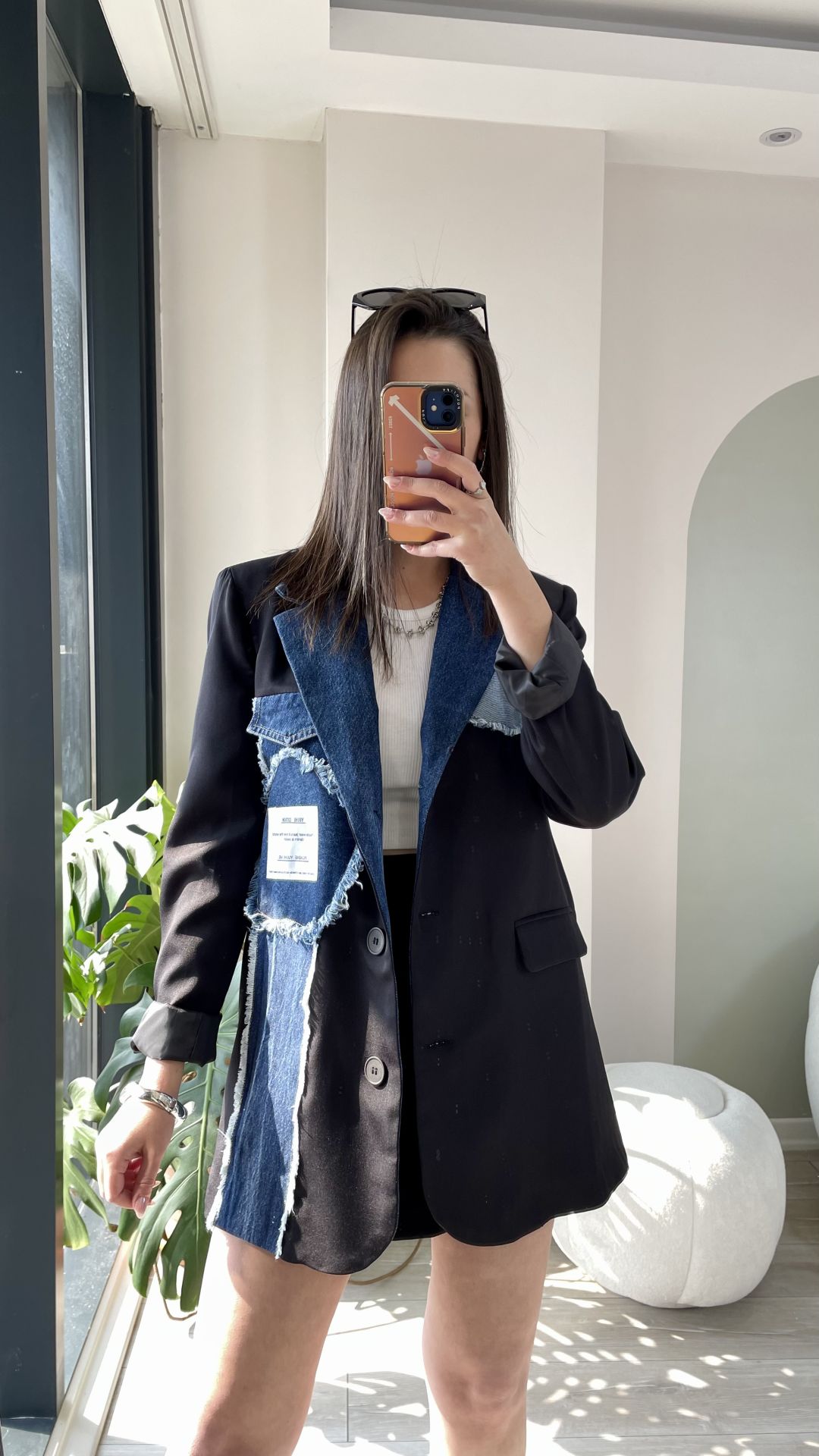 Tasarım Kot Detaylı Blazer Ceket