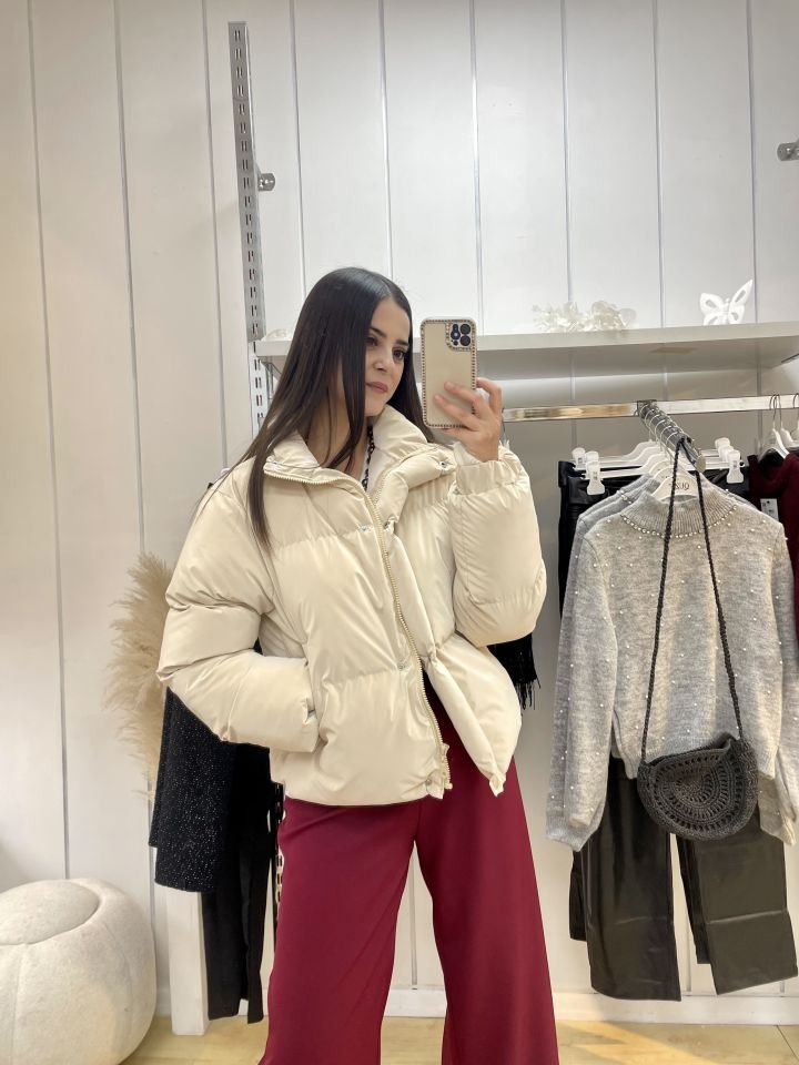 Şişme Mont Ekru