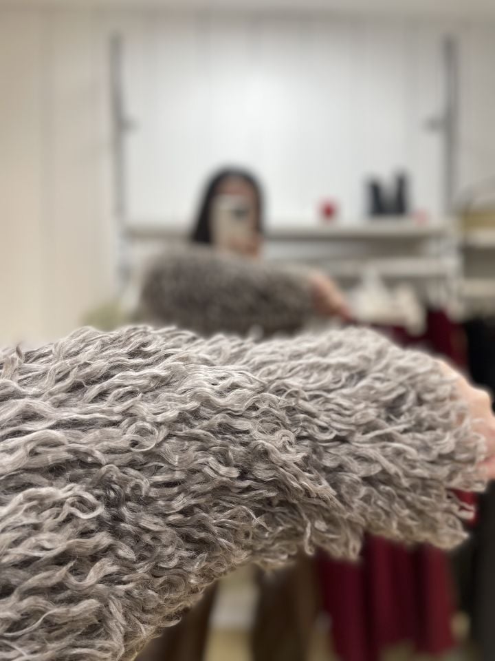 Vizon Saçaklı Peluş Kürk