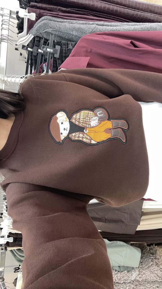 Nakışlı Sweatshirt Acı Kahve