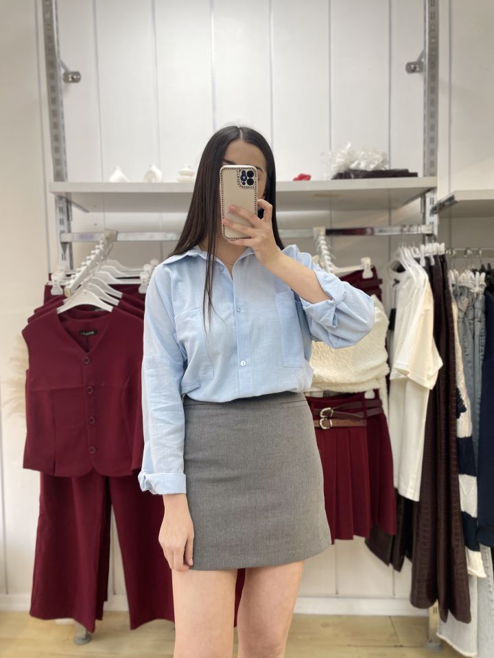 Klasik Mini Etek Antrasit